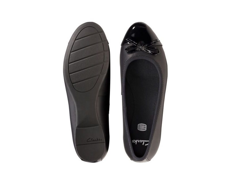 Clarks Scala Bloom School Shoes Black Girls - India R2B3271-K1