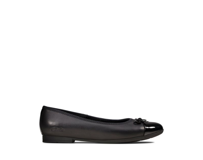 Clarks Scala Bloom School Shoes Black Girls - India R2B3271-K1