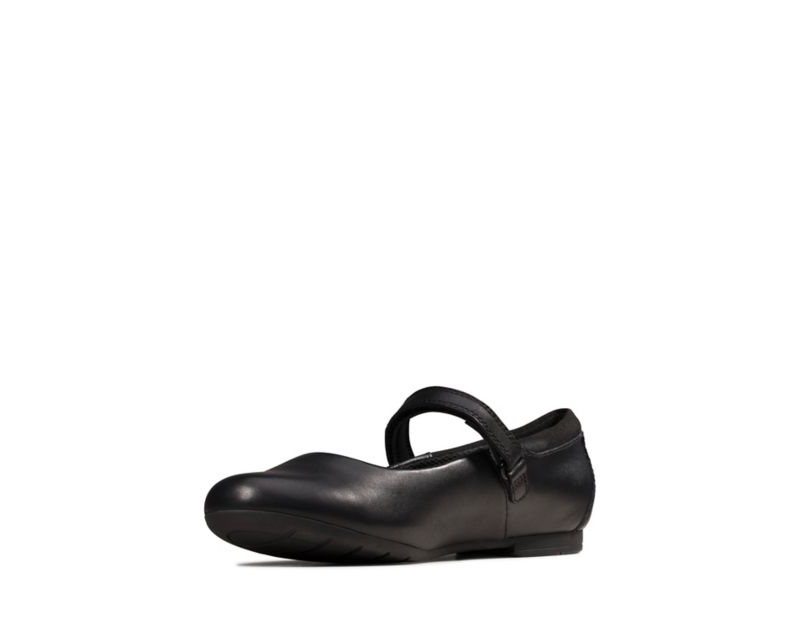 Clarks Scala Dawn School Shoes Black Girls - India I1R3503-T4