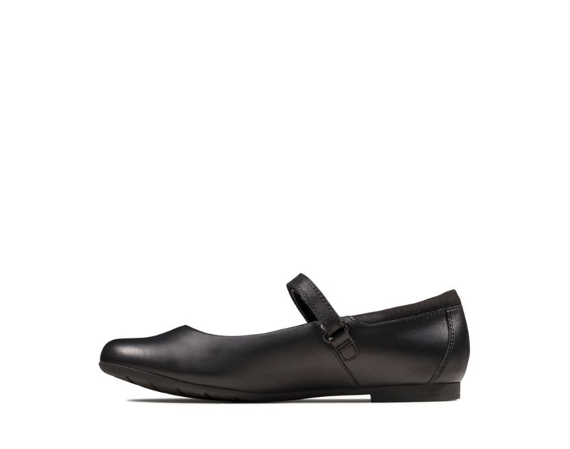 Clarks Scala Dawn School Shoes Black Girls - India I1R3503-T4