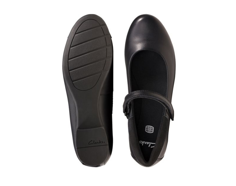 Clarks Scala Dawn School Shoes Black Girls - India I1R3503-T4