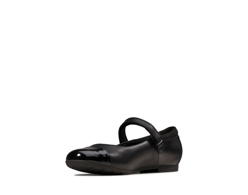 Clarks Scala Gem School Shoes Black Girls - India B9X3220-S7