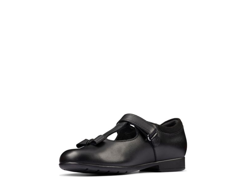 Clarks Scala Hope School Shoes Black Girls - India Z4U7400-S3