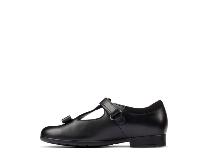 Clarks Scala Hope School Shoes Black Girls - India Z4U7400-S3