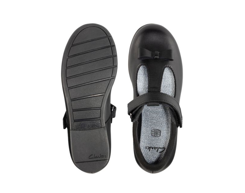 Clarks Scala Hope School Shoes Black Girls - India Z4U7400-S3