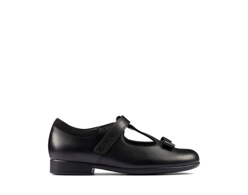 Clarks Scala Hope School Shoes Black Girls - India Z4U7400-S3