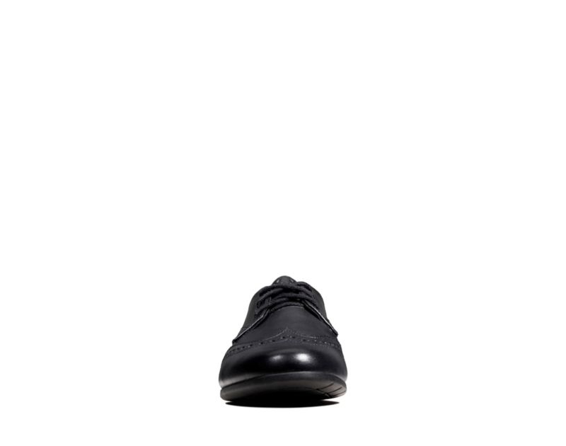 Clarks Scala Lace Brogues School Shoes Black Girls - India C1X5418-M0