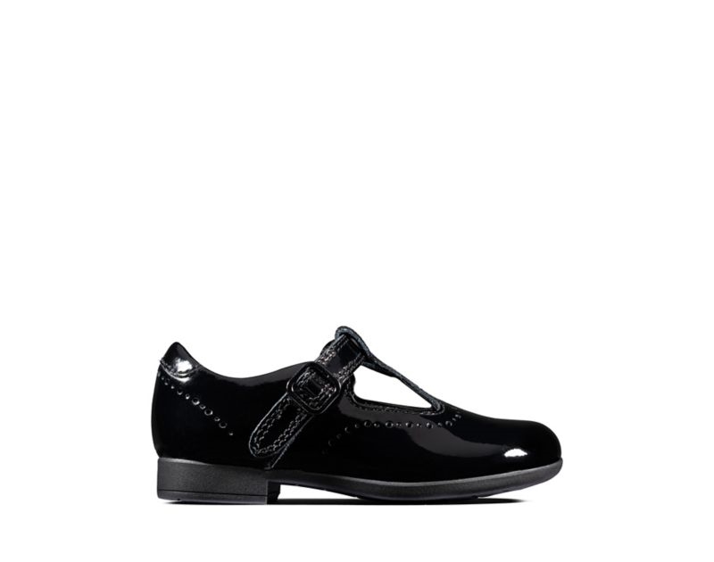 Clarks Scala Seek School Shoes Toddler Shoes Black Girls - India P6Y6945-Q7
