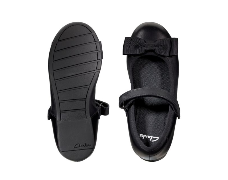 Clarks Scala Tap School Shoes Black Girls - India C6H5977-K9