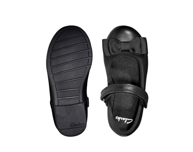 Clarks Scala Tap School Shoes Toddler Shoes Black Girls - India I5R6900-Z5