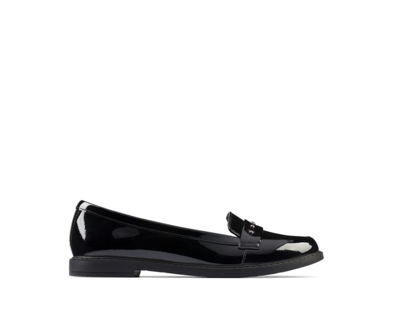 Clarks Scala Walk School Shoes Black Girls - India W9N3456-X4