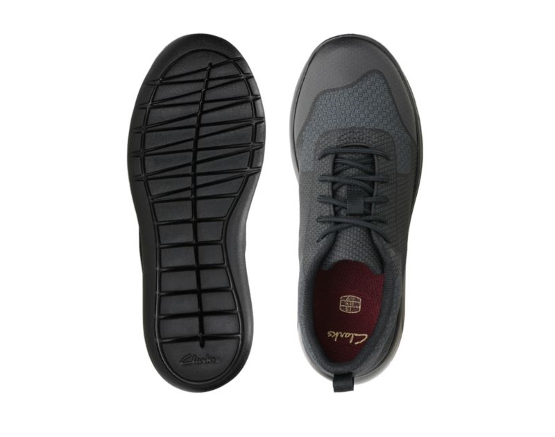 Clarks Scape Civic Trainers Black Girls - India T6C8211-M2