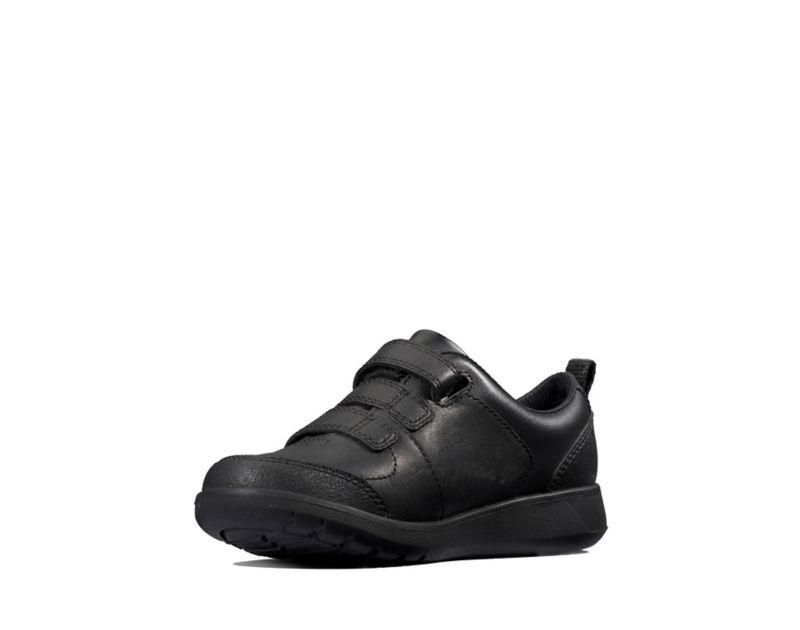 Clarks Scape Sky School Shoes Black Girls - India K2B1884-R0