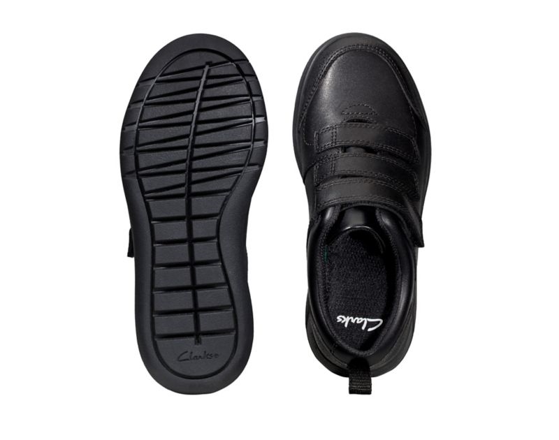 Clarks Scape Sky School Shoes Black Girls - India K2B1884-R0