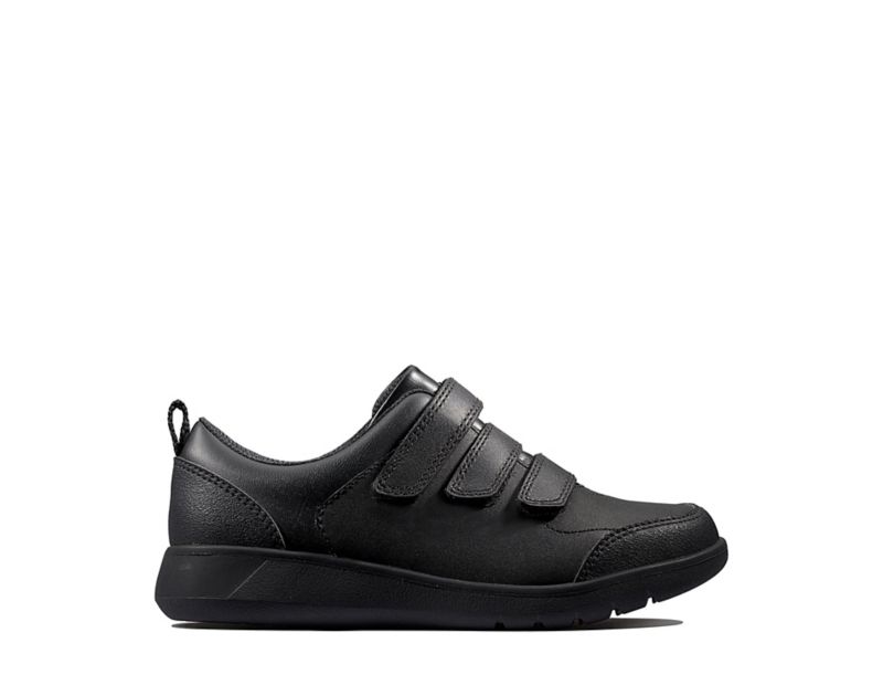 Clarks Scape Sky School Shoes Black Girls - India K2B1884-R0