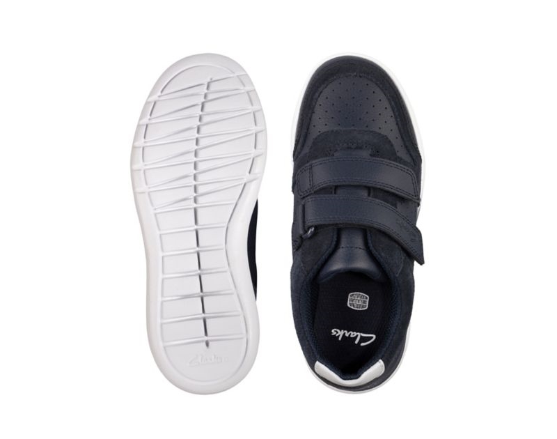 Clarks Scape Spirit Trainers Navy Girls - India V6K3792-E9