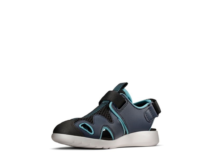 Clarks Scape Surf Sandals Navy Girls - India H0K8261-C9