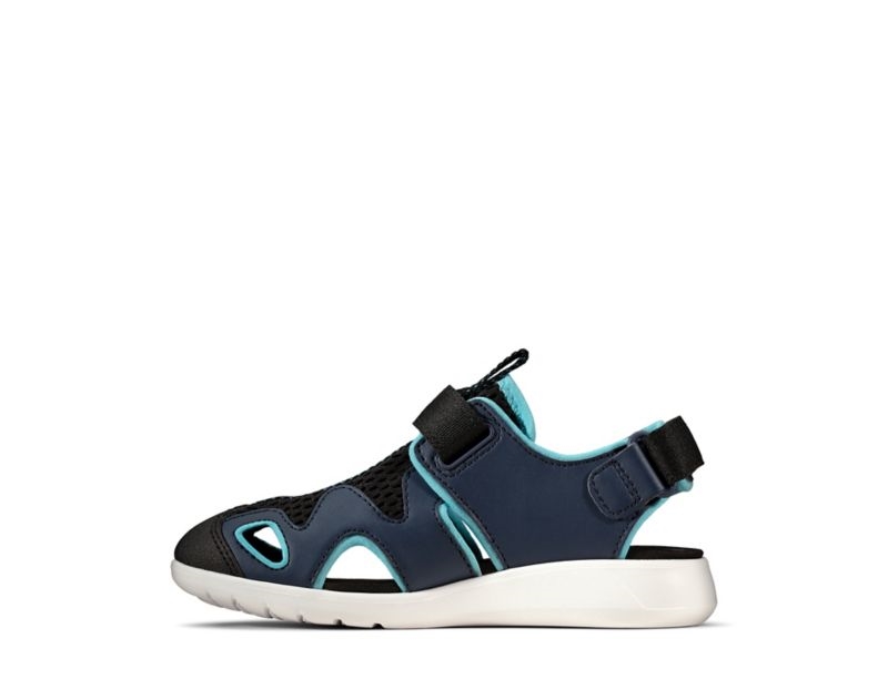 Clarks Scape Surf Sandals Navy Girls - India H0K8261-C9