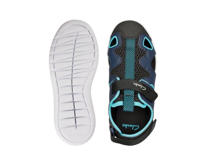 Clarks Scape Surf Sandals Navy Girls - India H0K8261-C9