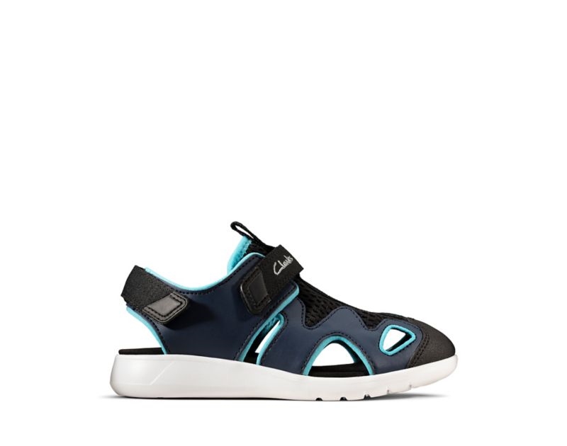 Clarks Scape Surf Sandals Navy Girls - India H0K8261-C9