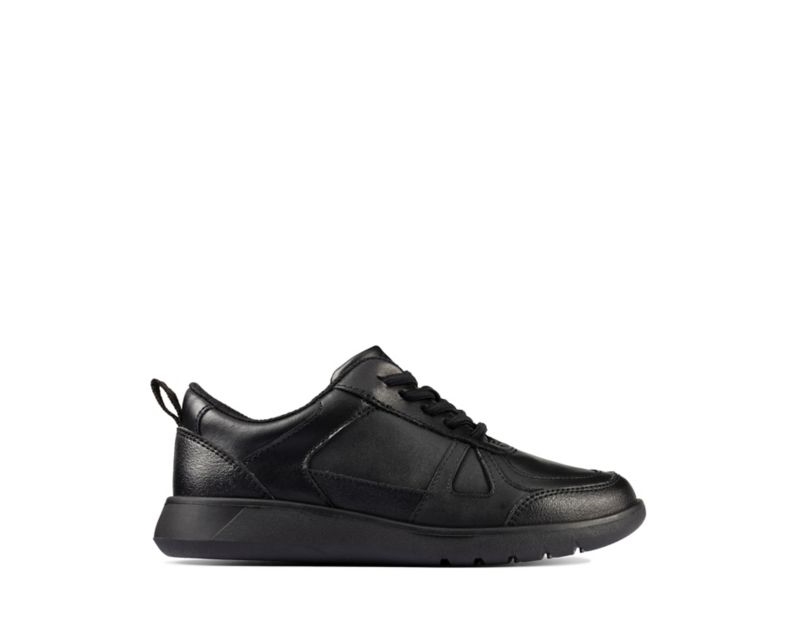 Clarks Scape Track School Shoes Black Girls - India P4M5058-M0