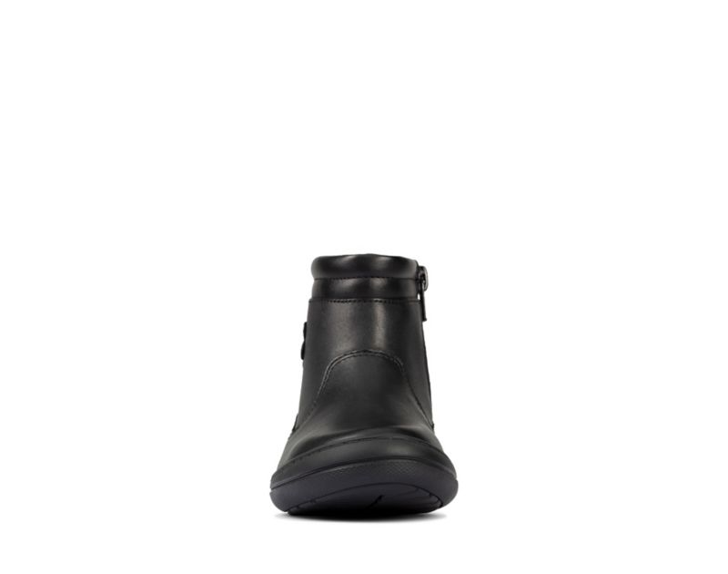 Clarks Scooter Go Gore-tex Ankle Boots School Shoes Black Girls - India J3U2361-J0