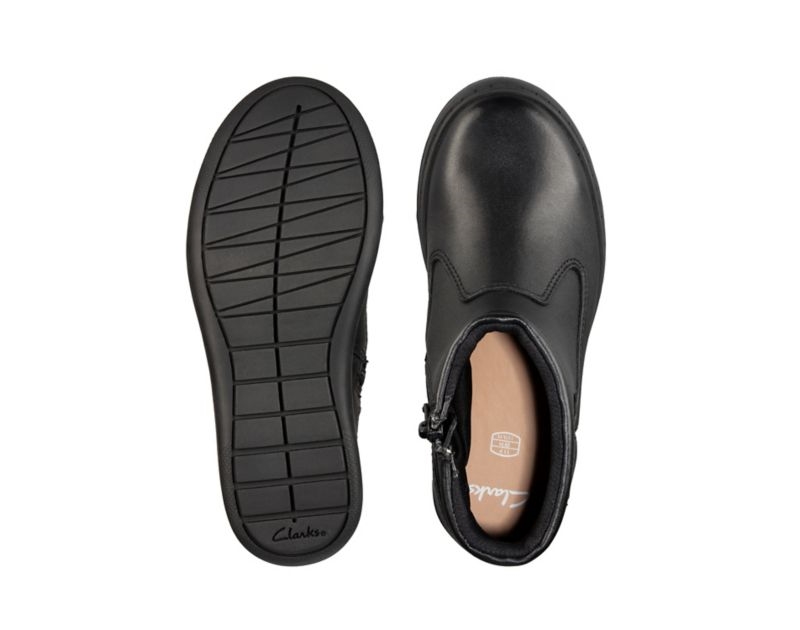 Clarks Scooter Go Gore-tex Ankle Boots School Shoes Black Girls - India J3U2361-J0