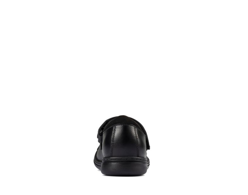 Clarks Scooter Jump School Shoes Black Girls - India O7M2594-T3