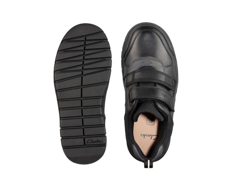 Clarks Scooter Speed School Shoes Black Girls - India O1I7801-B2