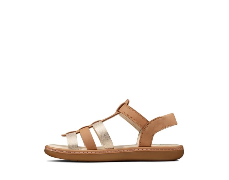 Clarks Skylark Sand Sandals Brown Girls - India Y9B2317-H5