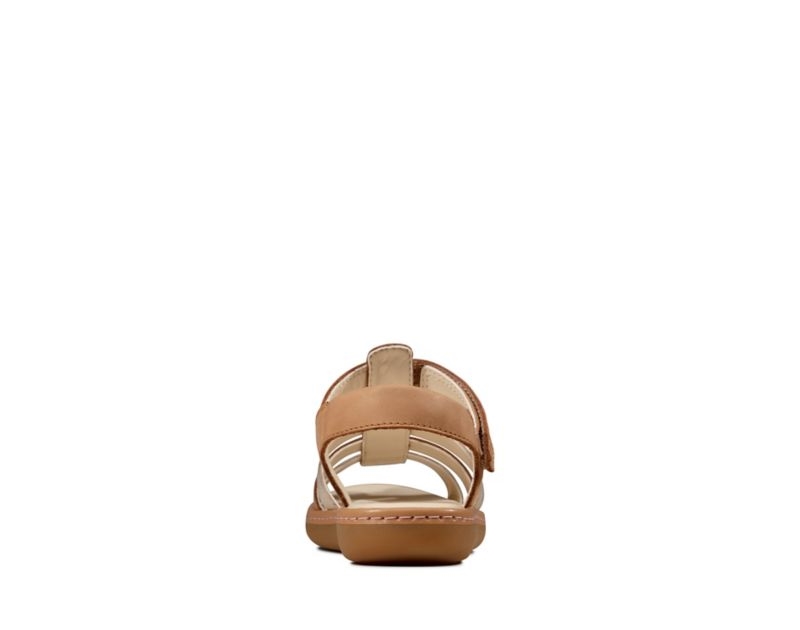 Clarks Skylark Sand Sandals Brown Girls - India Y9B2317-H5