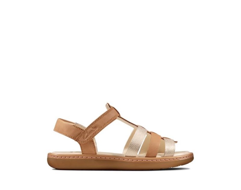 Clarks Skylark Sand Sandals Brown Girls - India Y9B2317-H5