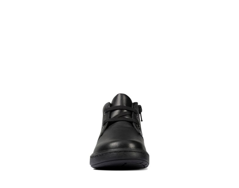 Clarks Street Step Ankle Boots Black Girls - India U5Y9671-C9