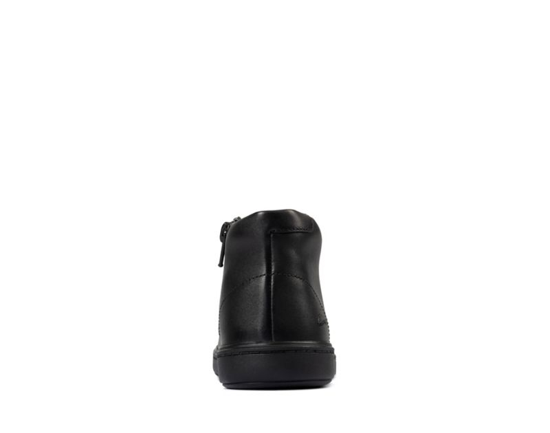 Clarks Street Step Ankle Boots Black Girls - India U5Y9671-C9