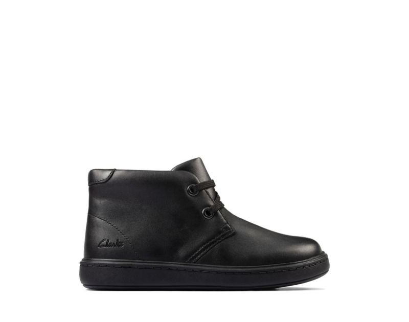 Clarks Street Step Ankle Boots Black Girls - India U5Y9671-C9