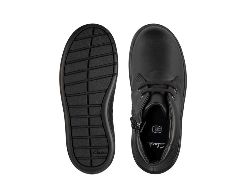 Clarks Street Step Ankle Boots School Shoes Black Girls - India N7K4901-G6