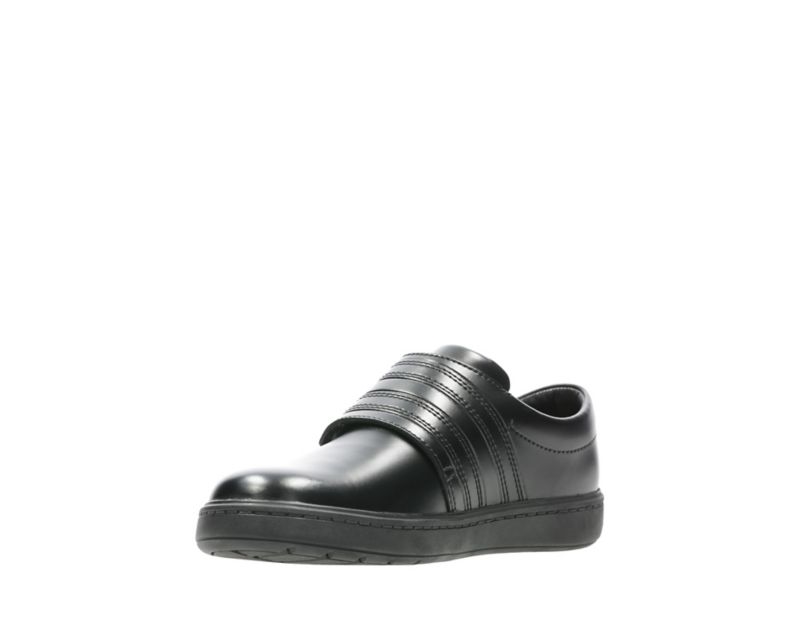 Clarks Street Stride School Shoes Black Girls - India M8Z9262-O7