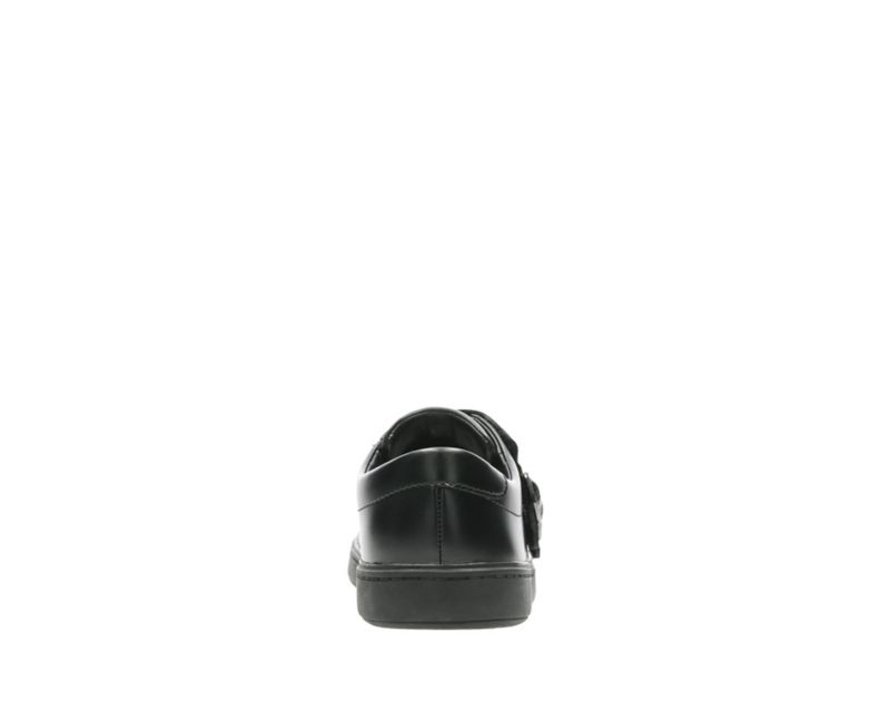 Clarks Street Stride School Shoes Black Girls - India M8Z9262-O7