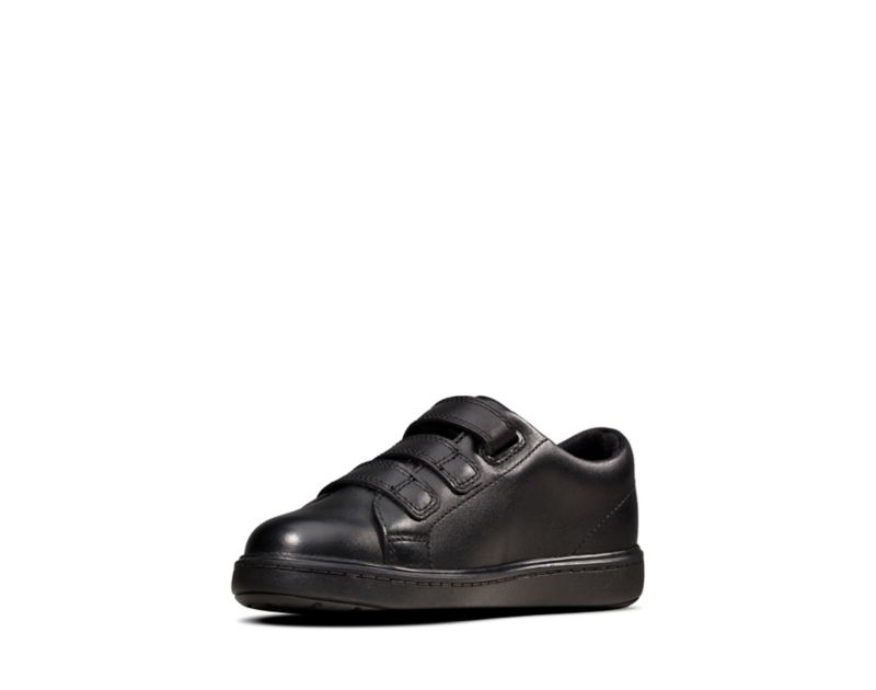 Clarks Street Swift School Shoes Black Girls - India B4K6596-U4