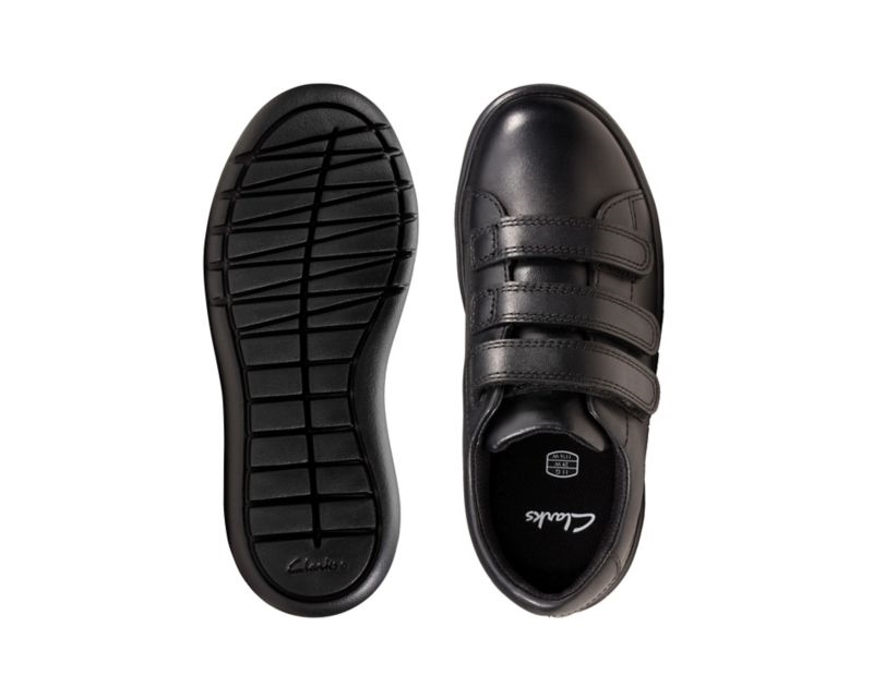 Clarks Street Swift School Shoes Black Girls - India B4K6596-U4