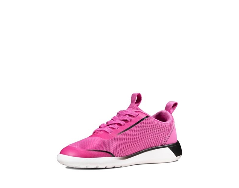 Clarks Suburb Spark Football Shoes Trainers Pink Girls - India W5X1034-U7