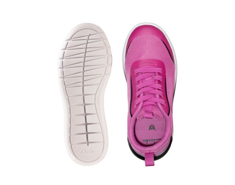 Clarks Suburb Spark Football Shoes Trainers Pink Girls - India W5X1034-U7