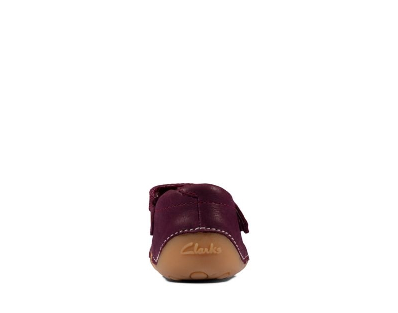Clarks Tiny Sun Walking Shoes Toddler Shoes Burgundy Girls - India U1F1812-P2