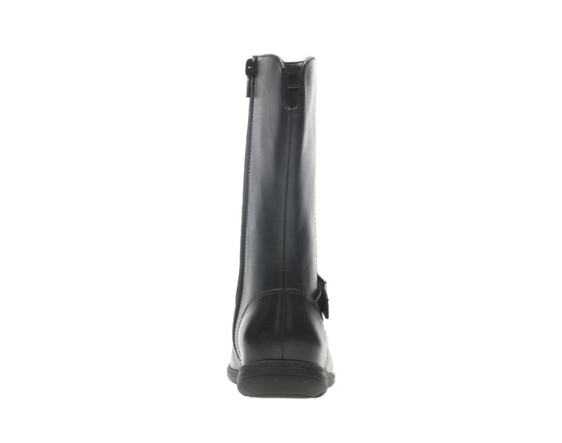 Clarks Venture Moon Knee High Boots School Shoes Black Girls - India E7F5074-D5