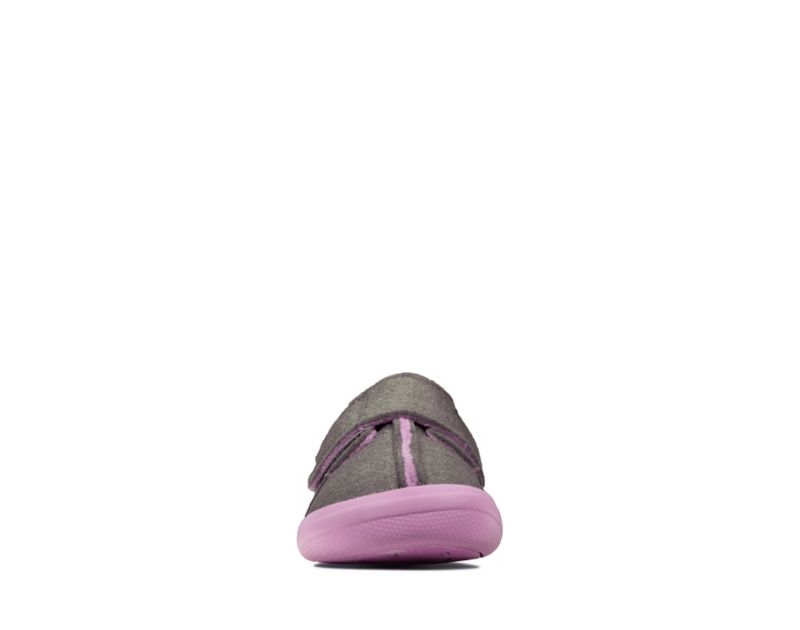 Clarks Yin Spark Slippers Grey Girls - India C5T2005-I8