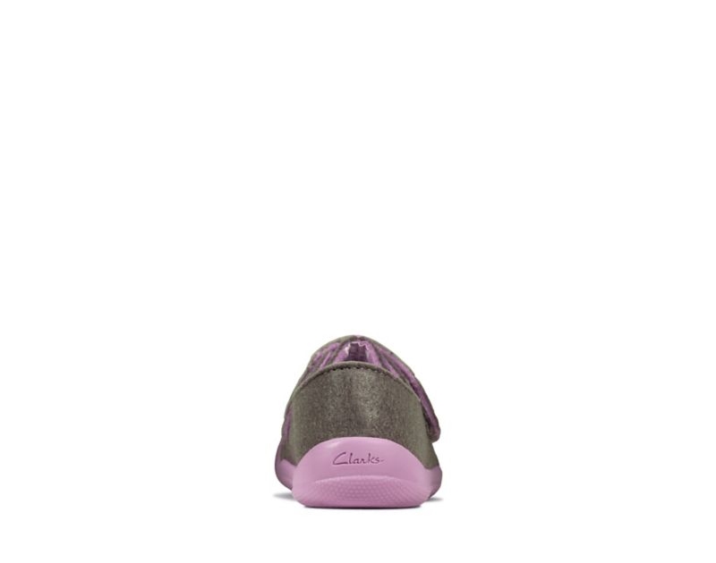 Clarks Yin Spark Slippers Grey Girls - India C5T2005-I8