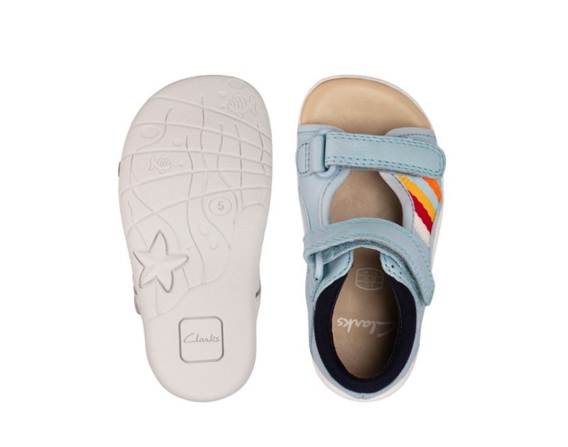 Clarks Zora Beau Sandals Light Blue Girls - India I8I9277-E9