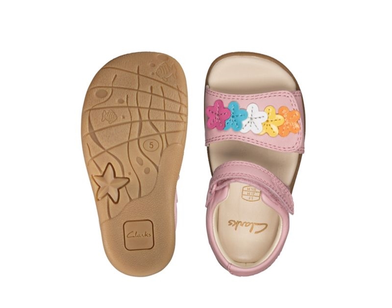 Clarks Zora Finch Sandals Pink Girls - India C3U2809-H9