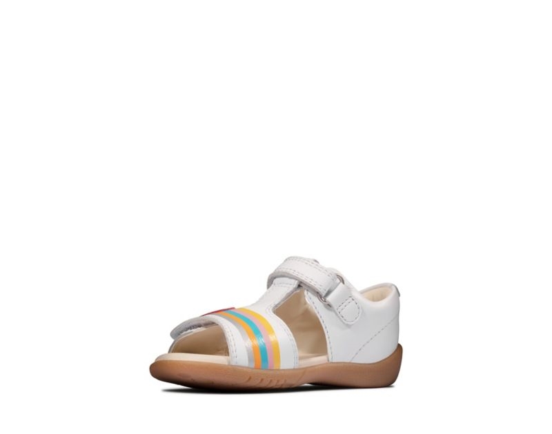 Clarks Zora Rain Sandals White Girls - India R9A9691-J5