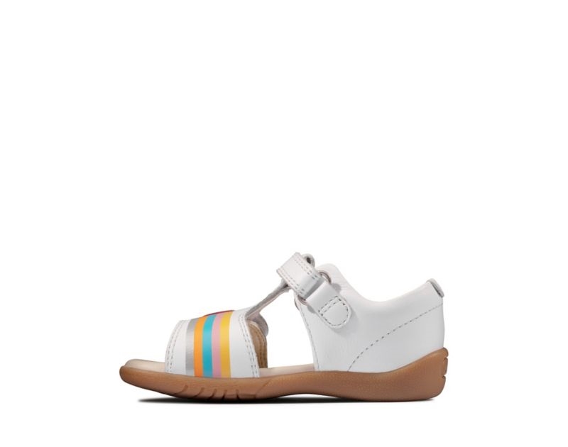 Clarks Zora Rain Sandals White Girls - India R9A9691-J5